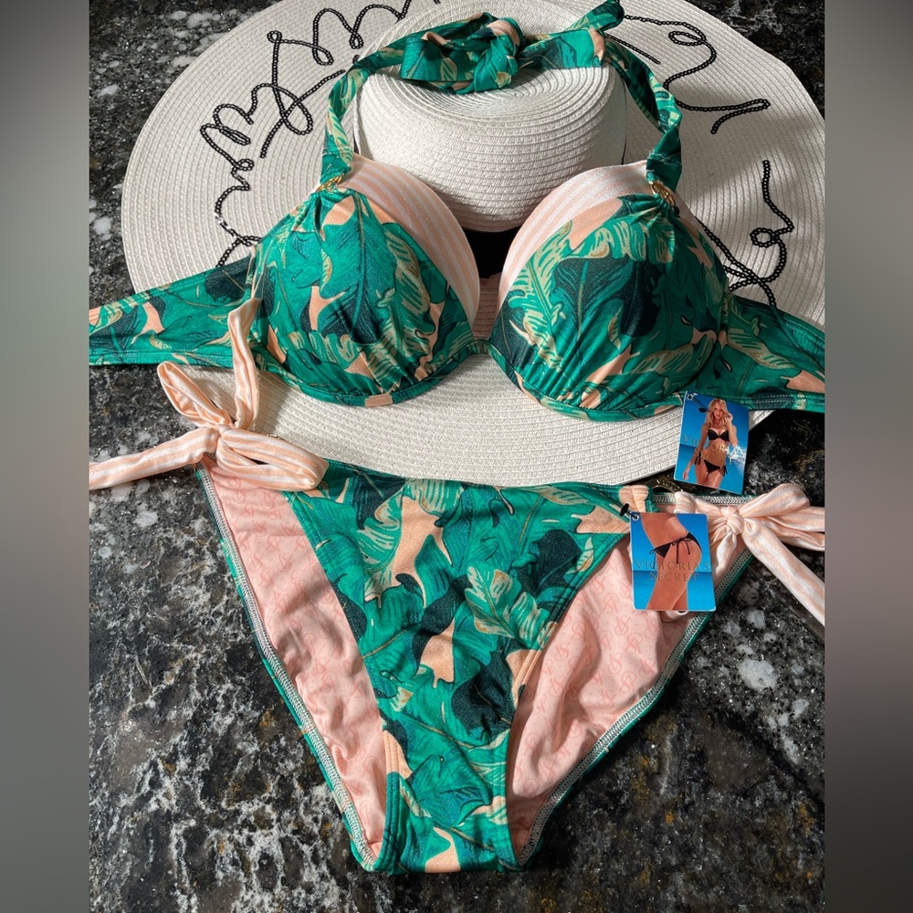 NWT vintage Victoria’s secret’s bikini push up; very RARE style 36D/M set